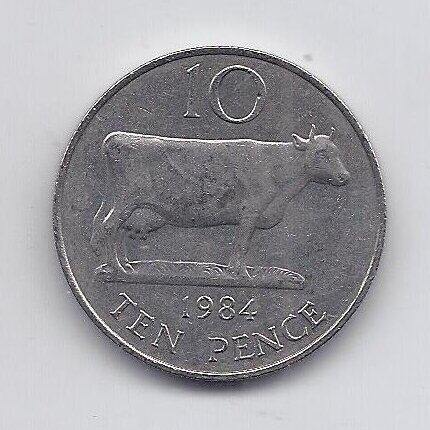 GUERNSEY 10 PENCE 1984 KM # 30 VF