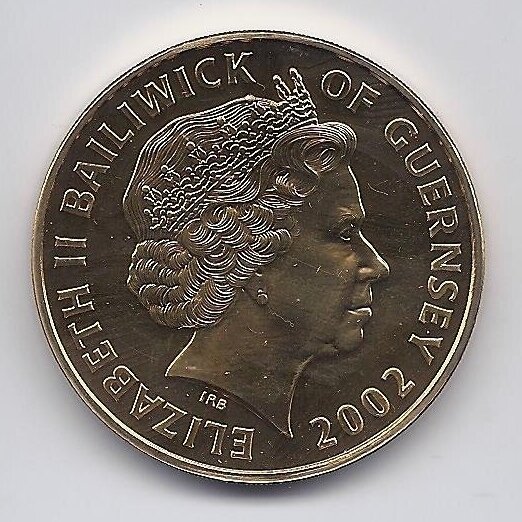 GERNSIS 5 POUNDS 2002 KM # 119a UNC Auksinis jubiliejus 1