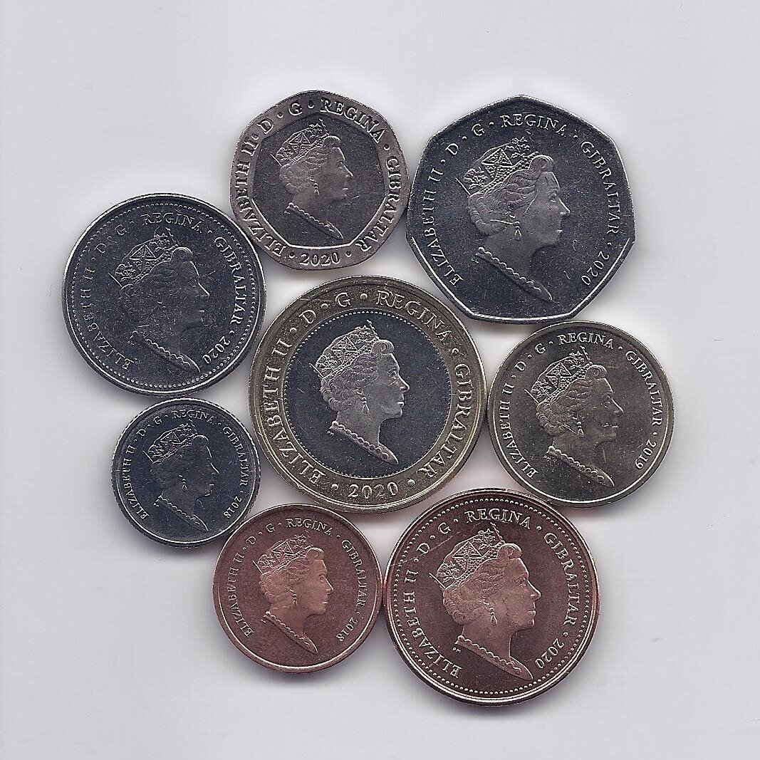 GIBRALTAR 2018 - 2020 8 coins set 1