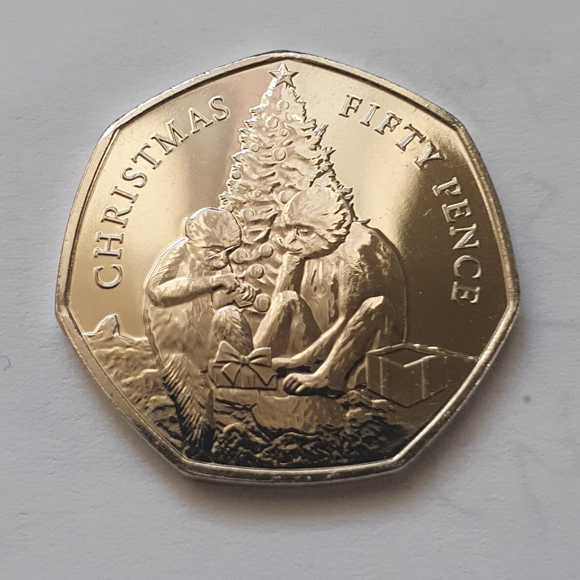GIBRALTAR 50 PENCE 2021 KM # 1816 UNC Christmas