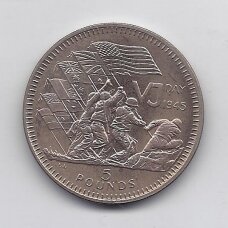GIBRALTARAS 5 POUNDS 1995 KM # 335 XF Pergalės prieš Japoniją diena GIBRALTARAS 5 POUNDS 1995 KM # 335 XF Pergalės prieš Japoniją diena