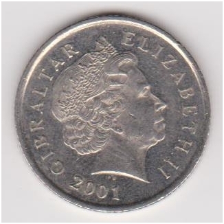 GIBRALTAR 10 PENCE 2001 KM # 776 VF / XF 1