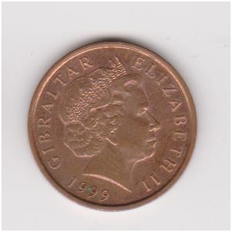 GIBRALTAR 1 PENNY 1999 KM # 773 VF 1
