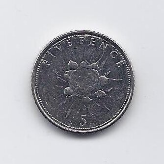 GIBRALTAR 5 PENCE 2014 KM # 1509 VF