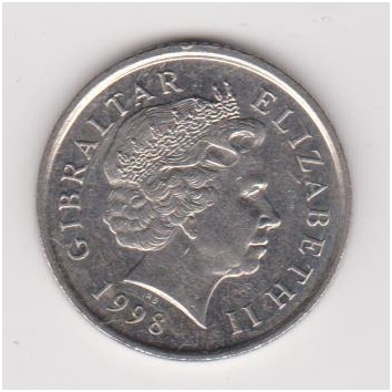 GIBRALTAR 10 PENCE 1998 KM # 776 VF / XF 1