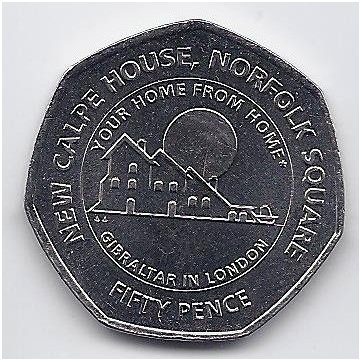 GIBRALTAR 50 PENCE 2018 KM # new aUNC NEW CALPE