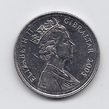 GIBRALTAR 10 PENCE 2005 KM # 1082 VF 1