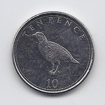 GIBRALTAR 10 PENCE 2015 KM # new  VF/XF