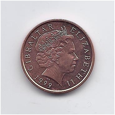 GIBRALTAR 1 PENNY 1999 KM # 773 AU 1