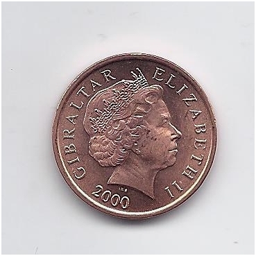 GIBRALTAR 1 PENNY 2000 KM # 773 AU 1
