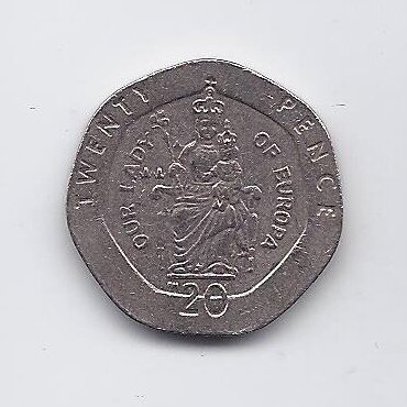 GIBRALTAR 20 PENCE 1999 KM # 777 F/VF