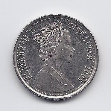 GIBRALTAR 10 PENCE 2008 KM # 1082 VF 1