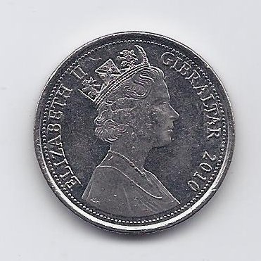 GIBRALTAR 10 PENCE 2010 KM # 1082 VF 1