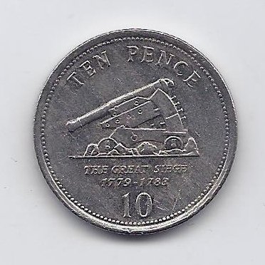 GIBRALTAR 10 PENCE 2006 KM # 1082 VF