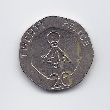 GIBRALTAR 20 PENCE 2006 KM # 1083 VF
