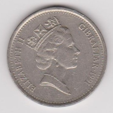 GIBRALTAR 10 PENCE 1991 KM # 23.1 VF 1