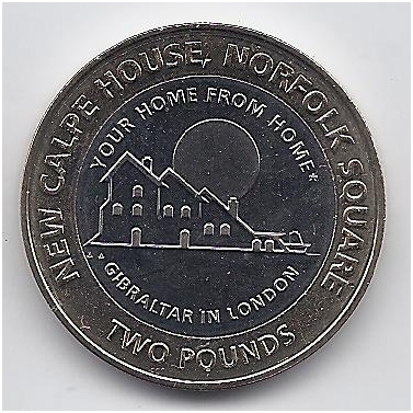 GIBRALTAR 2 POUNDS 2018 KM # 1630 AU New Calpe