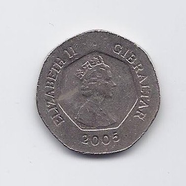 GIBRALTAR 20 PENCE 2005 KM # 1083 VF 1