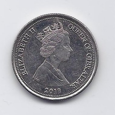 GIBRALTAR 10 PENCE 2013 KM # new  VF 1
