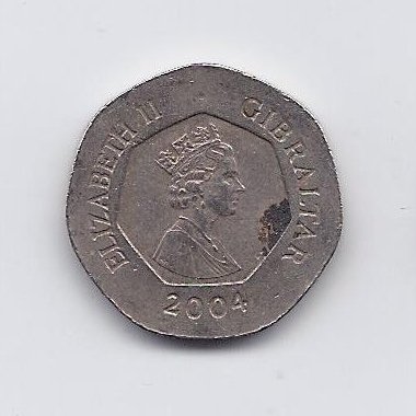 GIBRALTAR 20 PENCE 2004 KM # 1048 VF 1