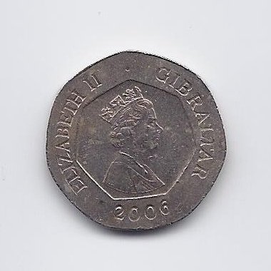 GIBRALTAR 20 PENCE 2006 KM # 1083 VF 1