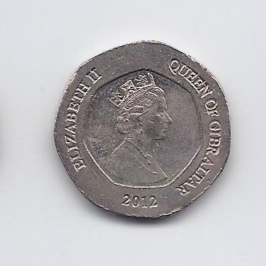 GIBRALTAR 20 PENCE 2012 KM # 1103 VF/XF 1