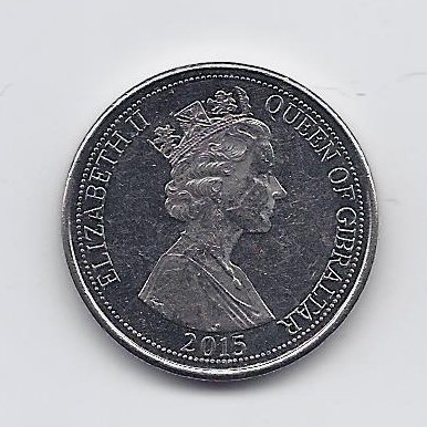 GIBRALTAR 10 PENCE 2015 KM # new  VF/XF 1