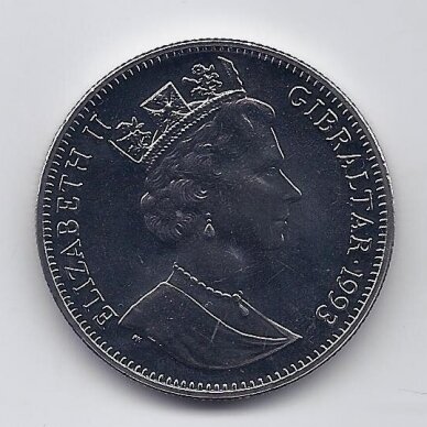 GIBRALTAR 2.8 ECUS 1993 KM # 478 UNC Eurotunnel 1