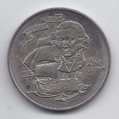GIBRALTAR 1 CROWN 1980 KM # 12 XF Lord Nelson