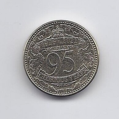 GIBRALTAR 1 POUND 2021 KM # new XF Queen's 95th Birthday