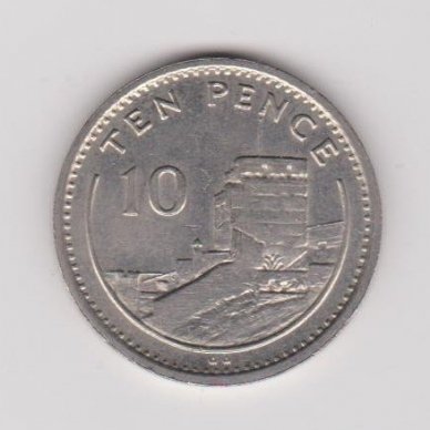 GIBRALTAR 10 PENCE 1989 KM # 23.1 VF