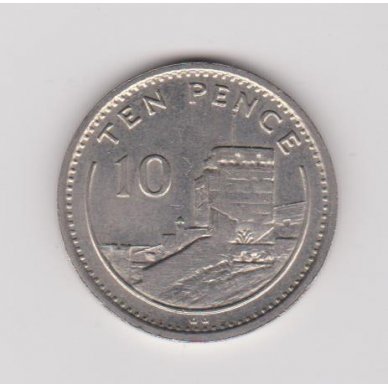 GIBRALTAR 10 PENCE 1991 KM # 23.1 VF