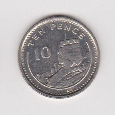 GIBRALTAR 10 PENCE 1994 KM # 23.2 VF / XF