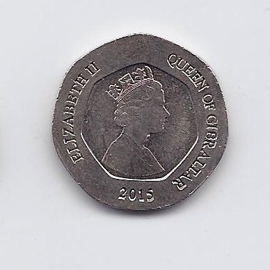 GIBRALTAR 20 PENCE 2015 KM # new VF/XF 1