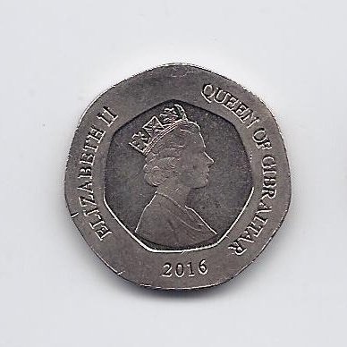 GIBRALTAR 20 PENCE 2016 KM # new VF/XF 1