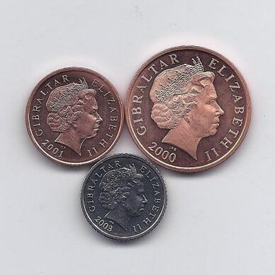 GIBRALTAR 2000 - 2003 three coins set 1