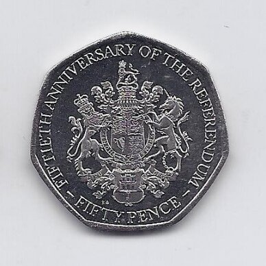 GIBRALTAR 50 PENCE 2017 KM # new aUNC  REFERENDUM
