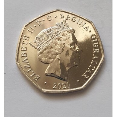 GIBRALTAR 50 PENCE 2021 KM # 1816 UNC Christmas 1