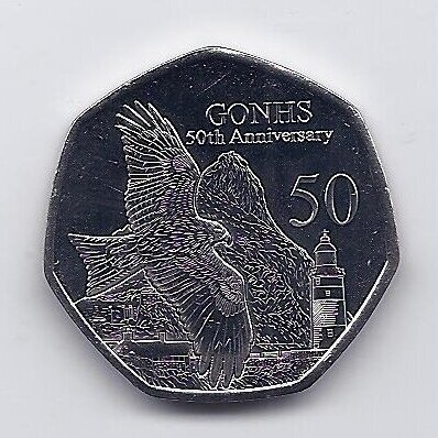 GIBRALTARAS 50 PENCE 2026 KM # new AU Ornitologų draugija