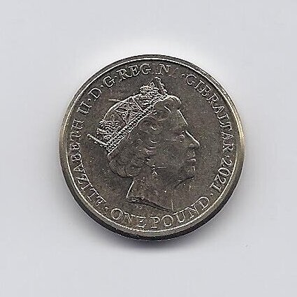 GIBRALTAR 1 POUND 2021 KM # new XF Queen's 95th Birthday 1