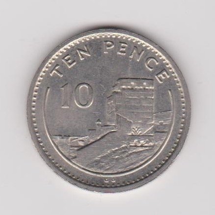 GIBRALTAR 10 PENCE 1989 KM # 23.1 VF