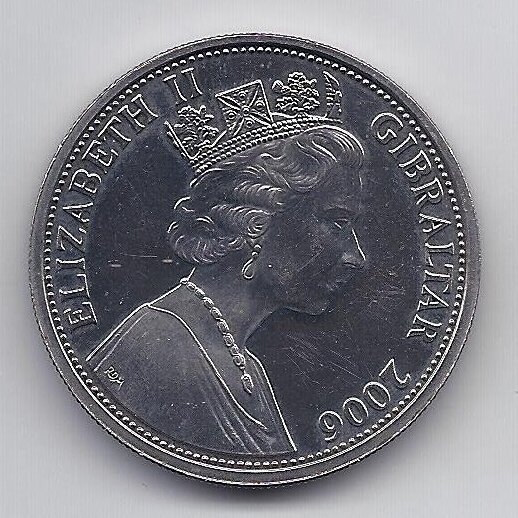 GIBRALTAR 1 CROWN 2006 KM # 1280 UNC 80 Glorious Years 1