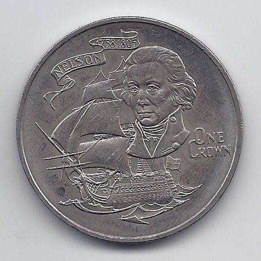 GIBRALTAR 1 CROWN 1980 KM # 12 XF Lord Nelson