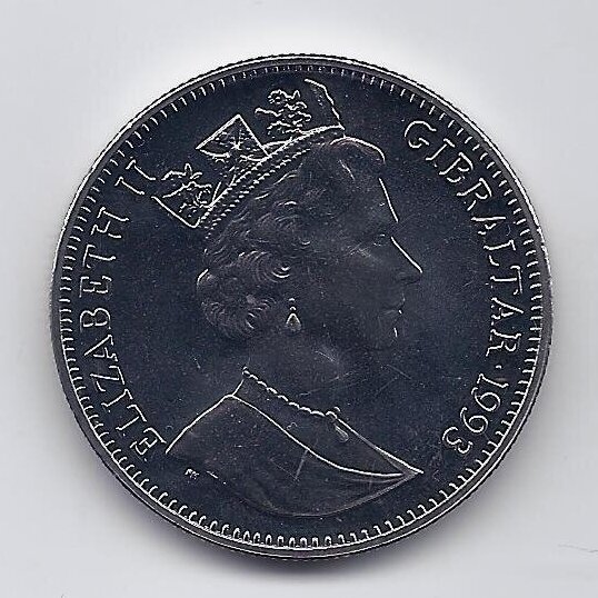 GIBRALTAR 2.8 ECUS 1993 KM # 478 UNC Eurotunnel 1