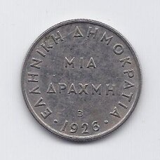 GREECE 1 DRACHMA 1926 B KM # 69 VF