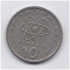 GREECE 10 DRACHMAI 1994 KM # 132 VF
