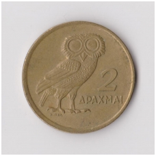 GREECE 2 DRACHMAI 1973 KM # 108 VF