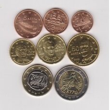 GRAIKIJA 2002 m.  pilnas euro monetų komplektas ( su EFS )