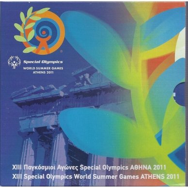 GREECE 2011 OFFICIAL EURO BANK MINT SET WITH A SILVER 10 EURO COINS ACROPOLIS