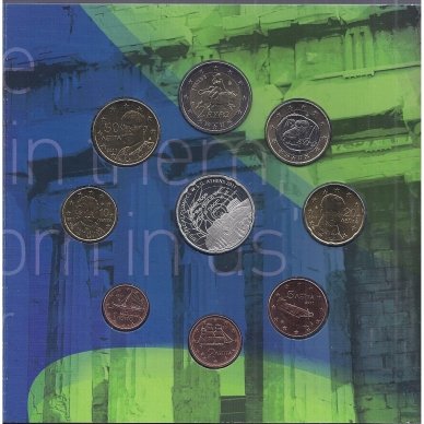 GRAIKIJA 2011 m. OFICIALUS BANKINIS RINKINYS SU SIDABRINE 10 EURŲ MONETA (AKROPOLIS) 1